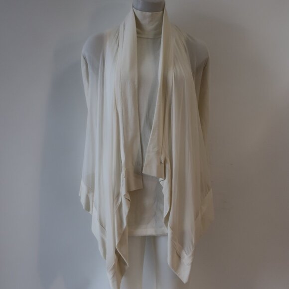 Womens Donna Karan Black Label Ivory Mix Media 2 Pc Set Cardigan Tank Sweater M - Picture 1 of 16